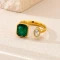 Emerald Button Ring
