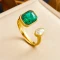 Emerald Button Ring