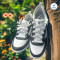 Leather Patchwork Lightweight White Sneakers - Fashion Vintage Versatile Casual Shoes (Women) 25515GREYWHITE-42