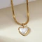 Snake Chain White Heart Necklace 
