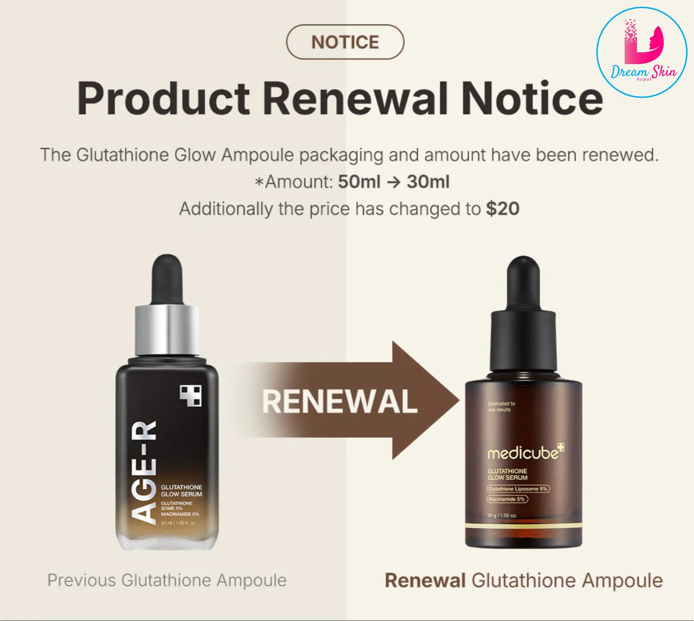 glutathione nepal Lait Asian Secret Lotion Gluta+ . 99% Pure Brightening Glutathione Powder.  •Skin brightgening •Dark spots remover •Anti-aging . formulated with  ingredients such as kojic acid, niacinamide (vitamin B3), vitamins C and E main image 1
